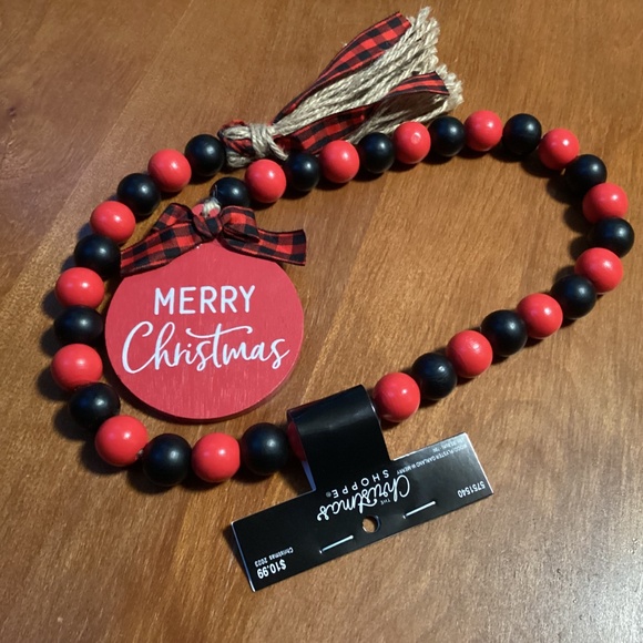 The Christmas Shoppe Wood/Polyester Garland New 33” - Picture 3 of 7